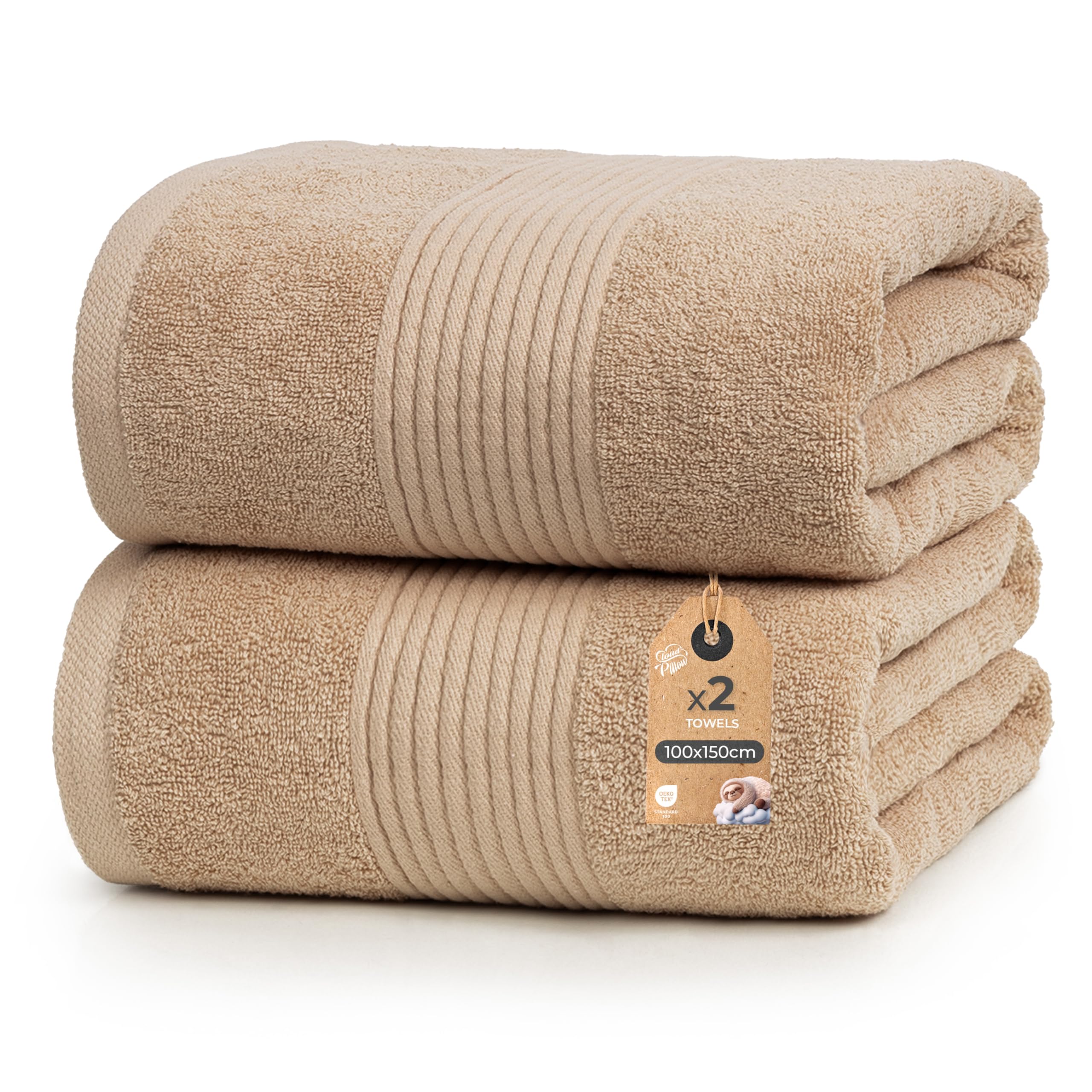 Cloud Pillow Toallas baño 100x150 2 Piezas - 100% Algodón – 500 g/m2 - Suaves, Absorbentes y Duraderas - Oeko-Tex - Ideal para Hogar y Wellness | 100% algodón, 500 g/m², suaves, absorbentes y resistentes, toallas de baño, textiles de baño y toallas de bañ