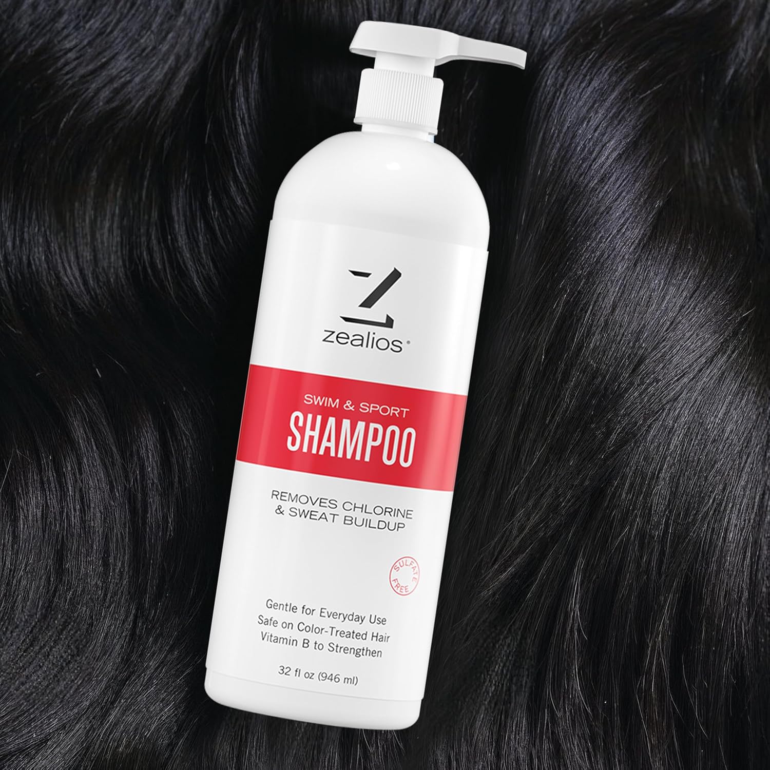 Zealios Swim & Sport Clarifying Shampoo, 32 oz Pump Bottle for Extremely Damaged Hair, Pool Hair Repair & Protector - Sulfate-Free, Moisturizing Chlorine & Salt Removal, Color-Safe, Citrus Scent - Image 8