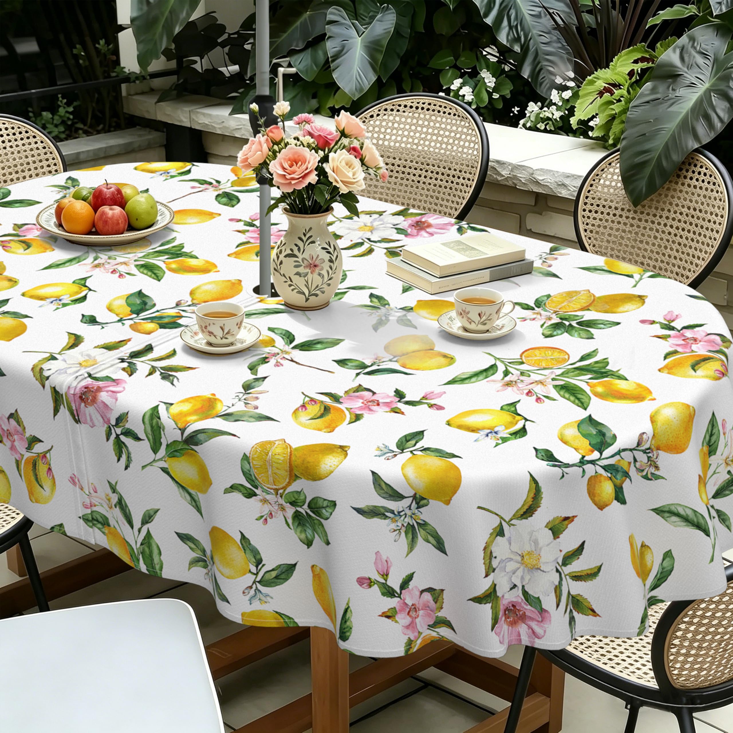 Yighty Outdoor Tablecloth with Umbrella Hole 60x84inch