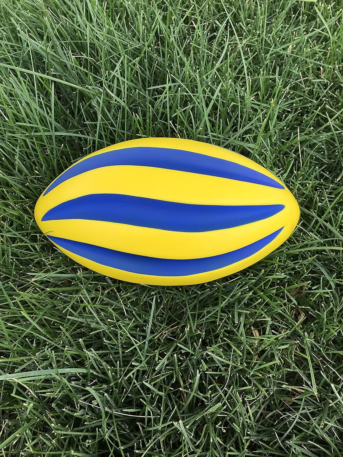 LMC Products Spiral Foam Football - Foam Football for Kids - Each Quality Kids Football is 9 Inches - Junior Football Youth - Small Football (Yellow & Blue) : Toys & Games