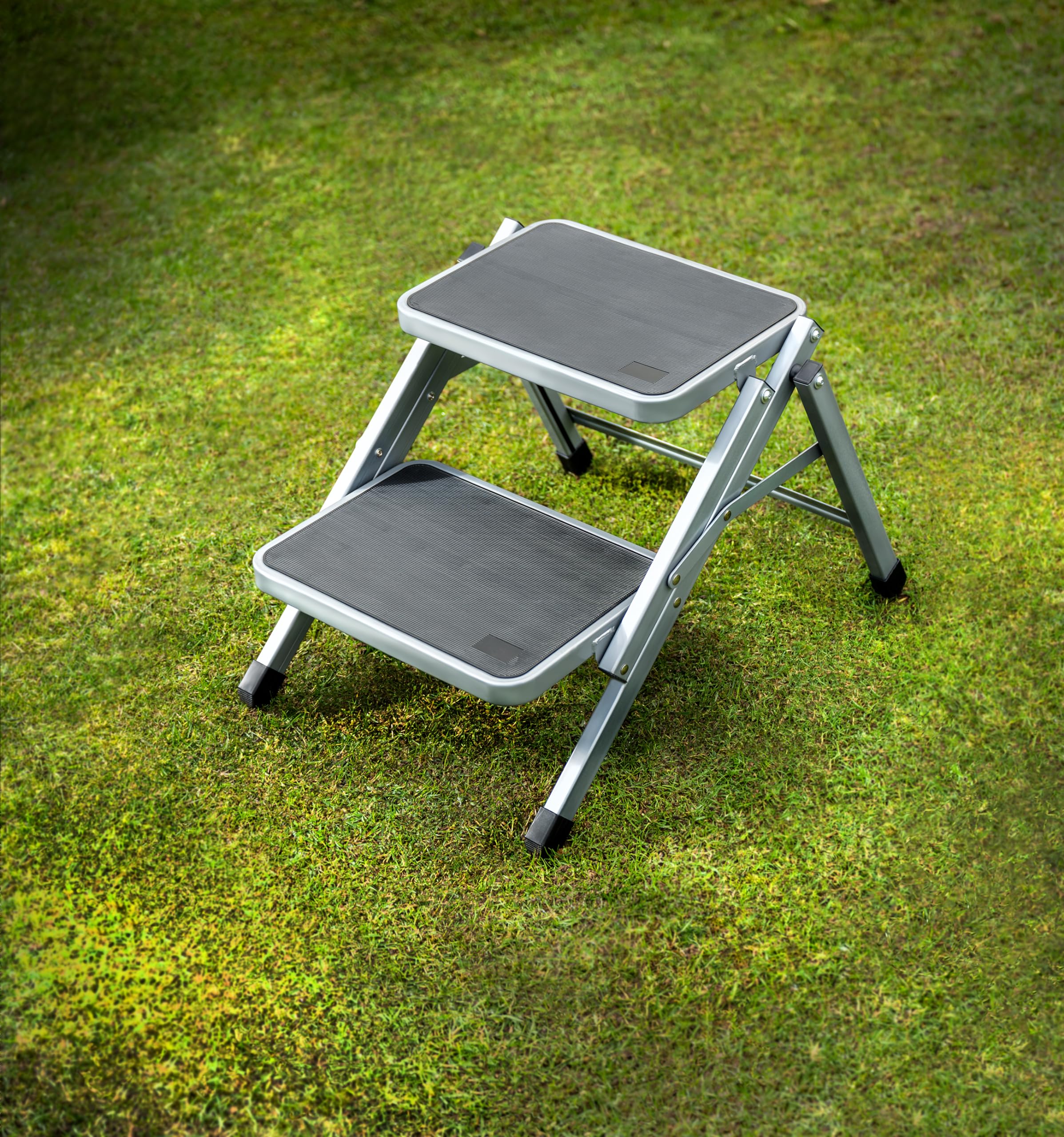 MaypoleDouble Step Stool Foldable for Caravan Motorhomes, Strong Steel