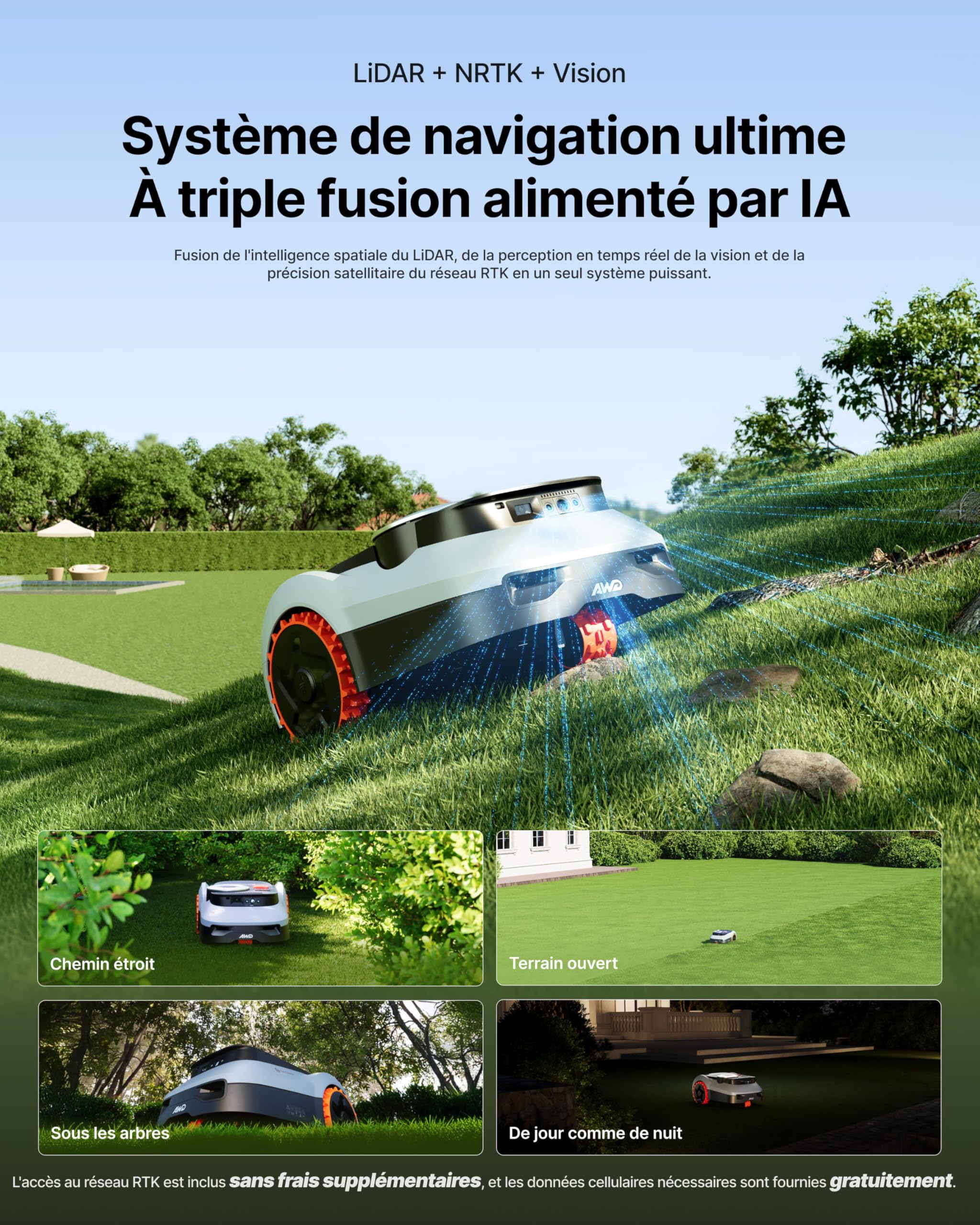 Segway Navimow i210 LiDAR Pro Robot Tondeuse avec Garage M — vue 2