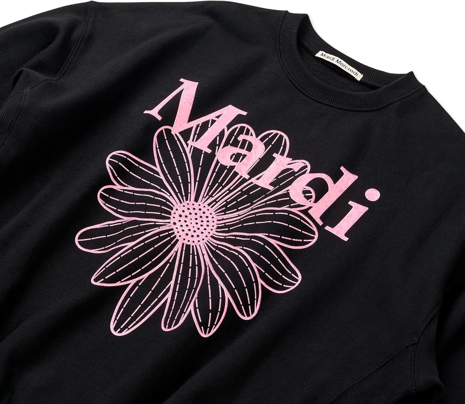 Women's FLOWERMARDI Graphic Sweatshirt, 100% Cotton, Relaxed Fit Crewneck, Bold Daisy Print