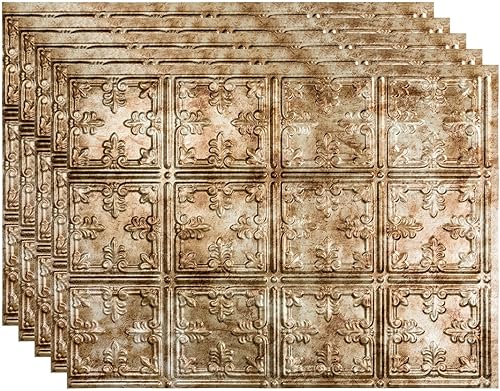 Miniatura 75 de FASÄDE Panel decorativo para salpicaduras de vinilo de estilo tradicional / patrón 10 en bronce antiguo (muestra de 6 x 6 pulgadas)