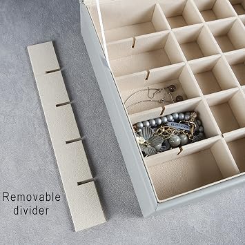 Frebeauty 50 Grid Earring Holder Organiser,2 Layer Jewellry Box for Women