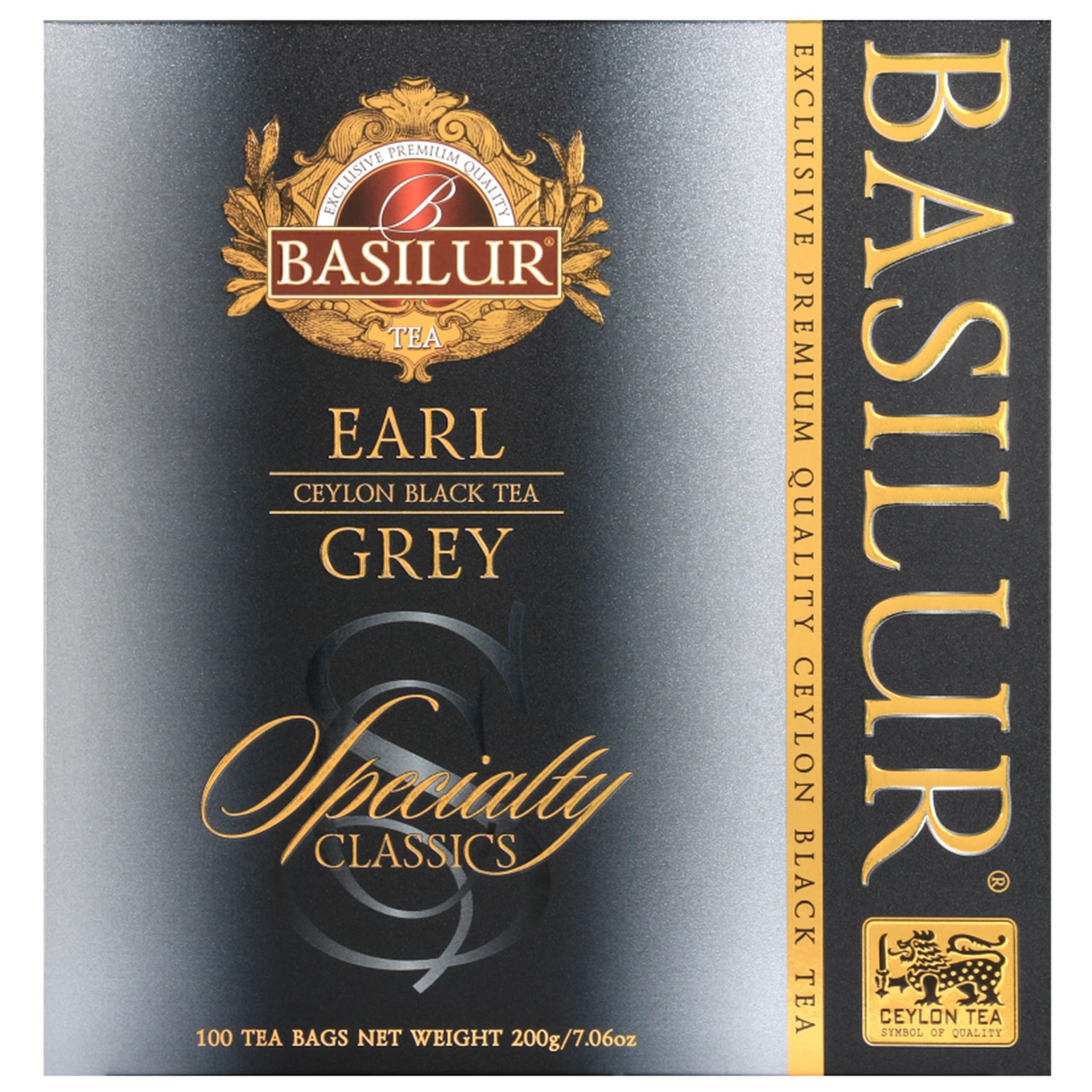 sarcia.eu BASILUR Earl Grey- Té Negro de Ceilán con Aceite de bergamota en bolsitas, 100x2g, 3 Paquetes