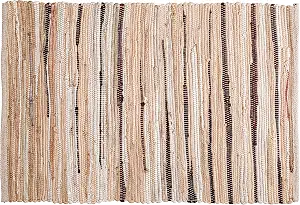 Ramanta Home Hand Woven Cotton Chindi Rag Rug 2'x3' - Beige