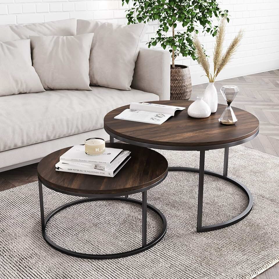 round farmhouse coffee table