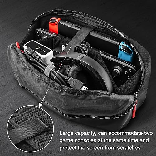Miniatura 4 de heclynis Funda de transporte para cubierta de vapor, bolsa de transporte ligera para uso diario para viajes, bolsa de hombro acolchada para Nintendo