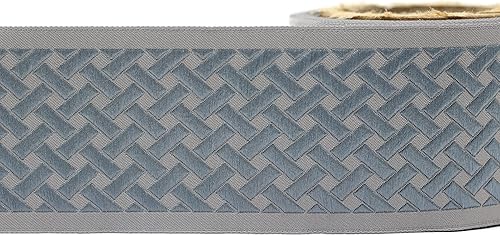 Miniatura 2 de 3.8 yardas carrete 2.67 pulgadas azul gris nudo bordado cortinas cinta jacquard para tus cortinas cortinas cortinas bandas cinta de ajuste V4 179
