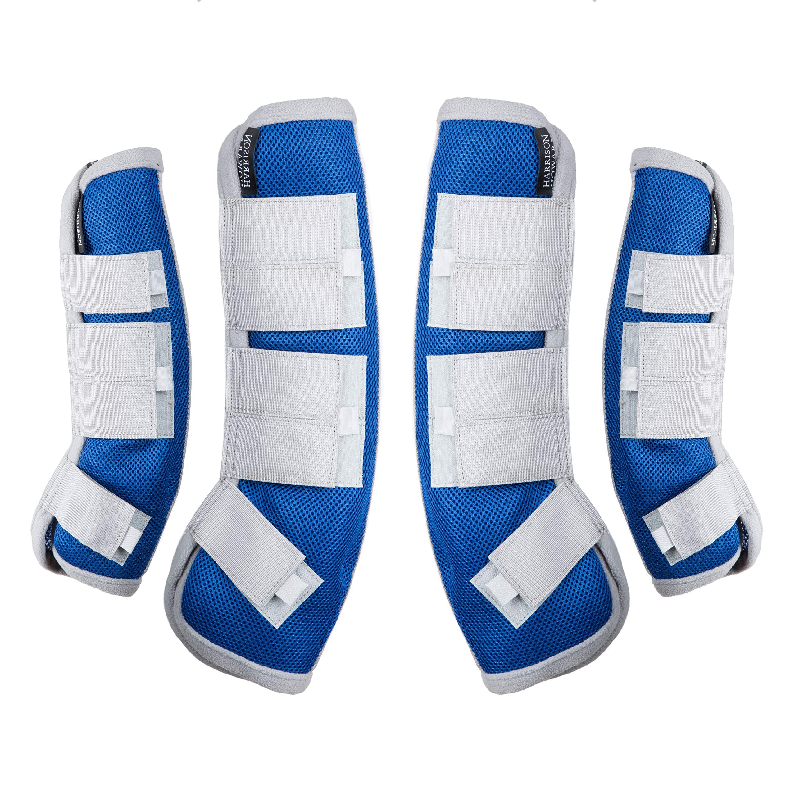 Harrison Howard Horse Fly Boots Leg Guards Fly Boots Protection Set of 4 Aquamarine Medium Cob