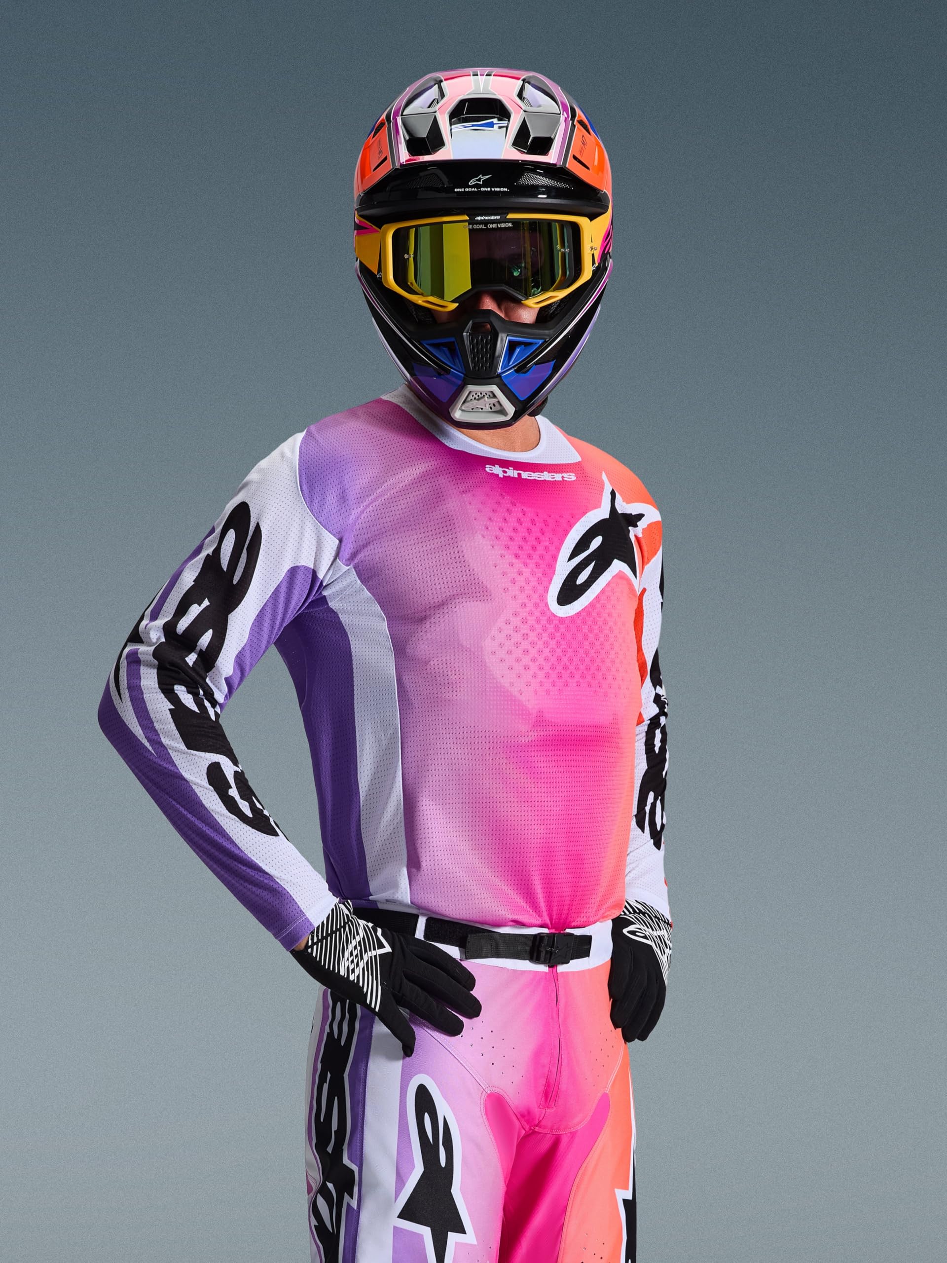 Alpinestars Racer A Portl Maglia da motocross, multicolore, XL