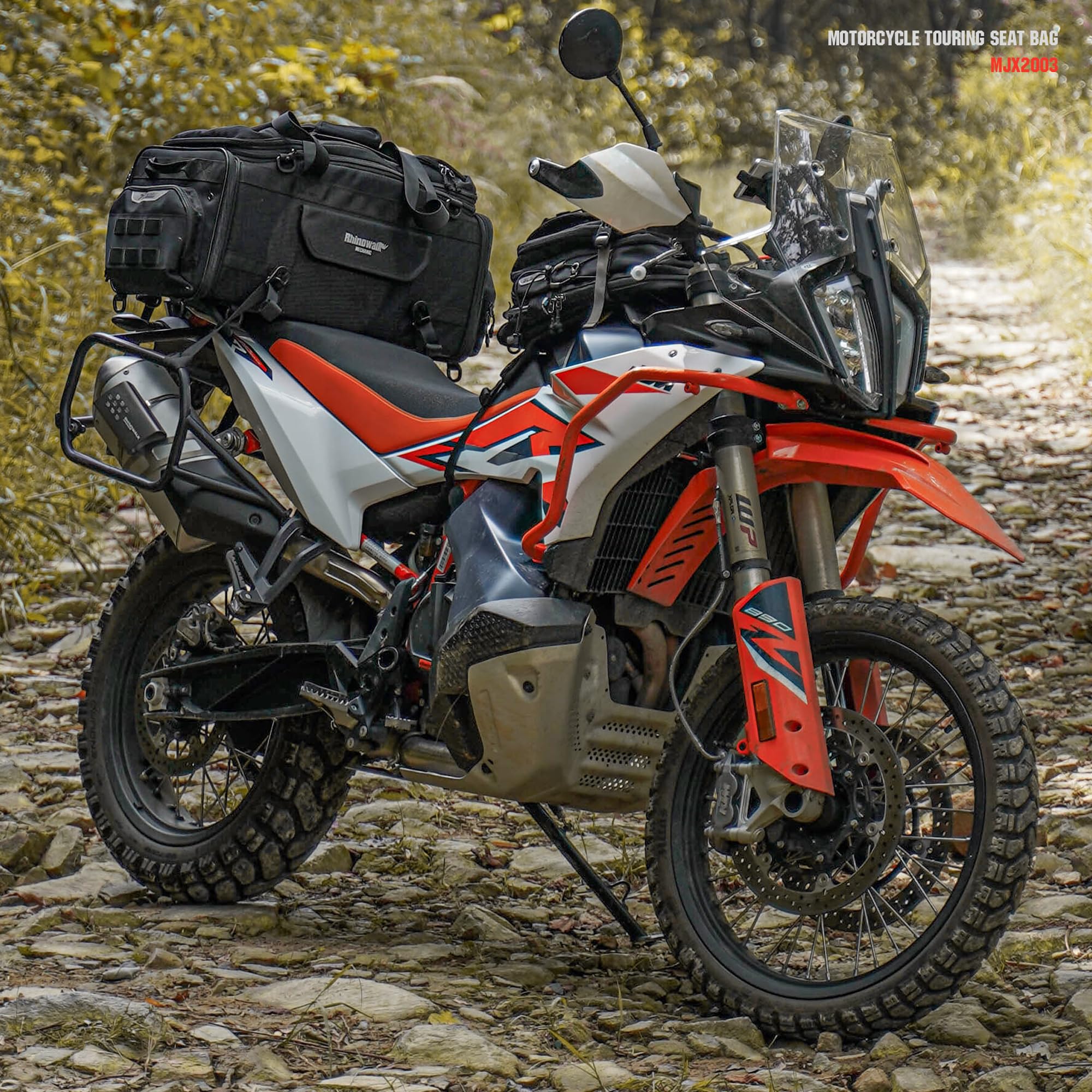 UBORSE Torba tylna na motocykl, torba bagażowa, torba podsiodłowa, torba na tylne siedzenie, torba podróżna, torba na drugiego pasażera, duża pojemność 50-70L, wodoszczelna, system MOLLE, rozszerzalna