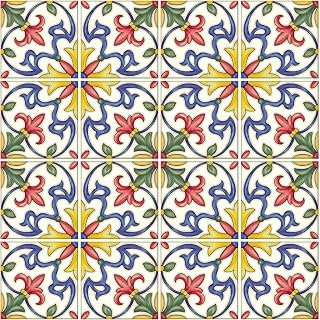 IN HOME NH2365 Tuscan Tile Peel & Stick Backsplash - Multicolor Floral, Easy DIY Install, 20x20 Inch Coverage