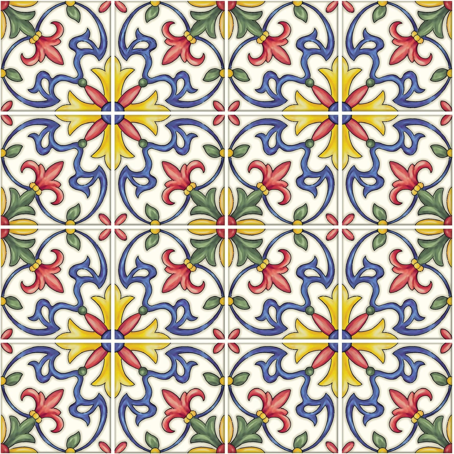 In Home Nh2365 TUScan Peel & Stick Backsplash Tiles, Multi-Color