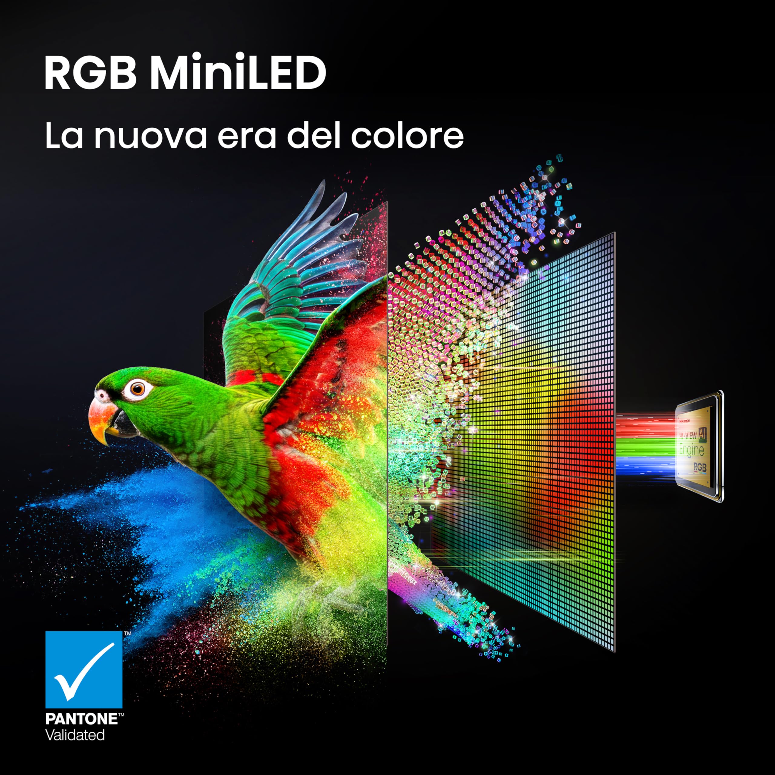 Hisense Smart TV RGB MiniLED 180Hz 55" 4K 55UR8S | Schermo Anti-Riflesso, Dolby Atmos 2.1.2 By Devialet, Dolby Vision IQ, IMAX, VIDAA OS, Wifi 6E, BT, Airplay2, 2026 Model