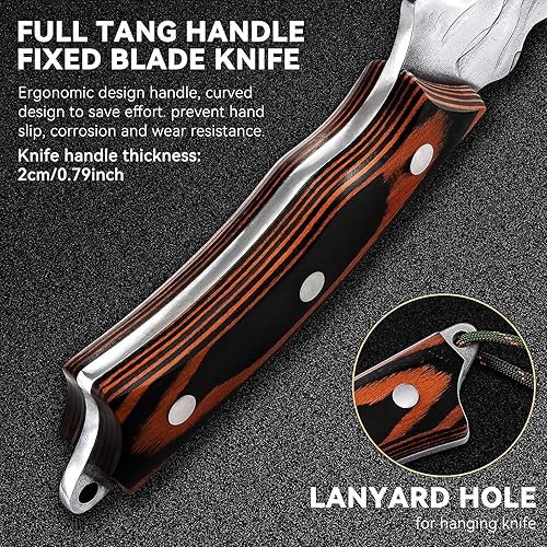 Miniatura 3 de AmHoo Herramienta al aire libre cuchillo de bushcraft profesional, cuchillo de deshuesado, cuchillo de caza de supervivencia, cuchillo táctico,