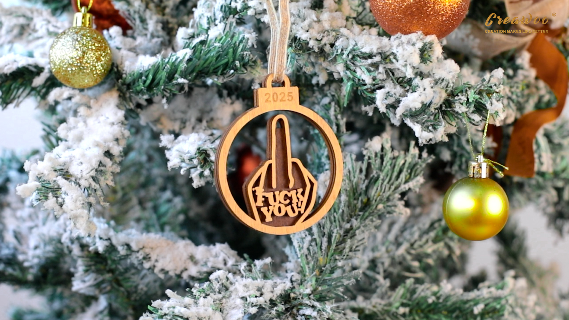 Amazon.com: Creawoo Fuck You 2025 Funny Christmas Ornaments with