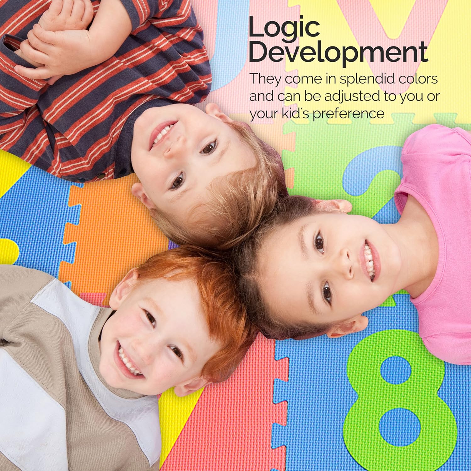 SAFEST Non Toxic Alphabet Puzzle Mat - THICKEST ABC Flooring Mat, 26 Tiles | Bonus Fun Learning eBook | Kids Learn & Play with Interlocking Puzzle Pieces