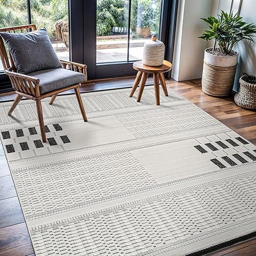 Miniatura 10 de CAMILSON Micro Loop - Alfombra moderna de lujo con patrón geométrico, suave, resistente a las manchas, fácil limpieza, no desprende pelusa, para