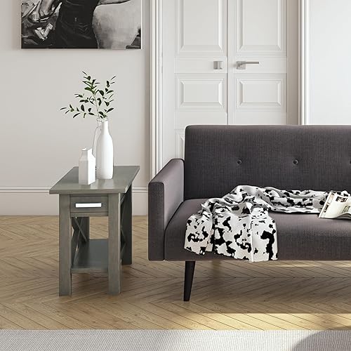 Miniatura 126 de SIMPLIHOME Kitchener Mesa consola – Mesa de sofá de madera maciza de 47 pulgadas de ancho en color blanco, mesa de almacenamiento contemporánea para