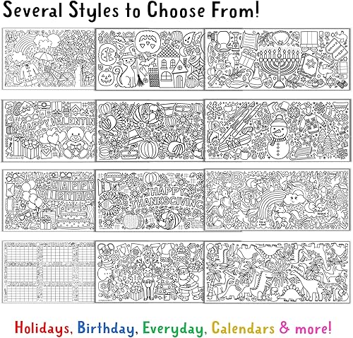 Miniatura 5 de Tiny Expressions Mantel para colorear de boda para niños de 30 x 72 pulgadas de papel gigante actividades de boda para decoración de mesa de niños