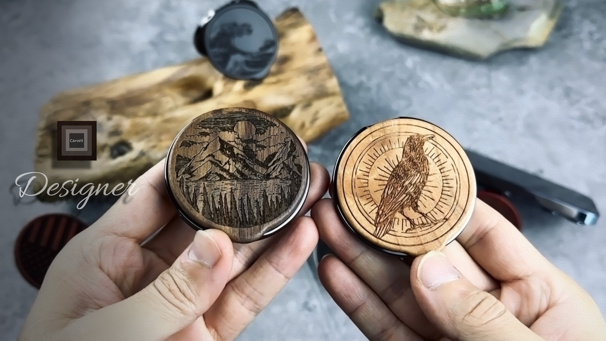 Amazon.co.jp: Carveit 対応 MagSafe (マグセーフ) マグネットスマホリング,折り畳スマホリング  +天然木デザイン,360度回転式 角度調整可能, 落下防止 スマホホルダー,携帯リング,レーザーアート彫刻,スマホホルダー  iPhone12/13/14 全機種対応 (ローズウッド-山と湖の ...