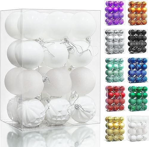 Miniatura 85 de Lulu Home Adornos de esferas para árbol de Navidad, 34 unidades, esferas colgantes Dorado