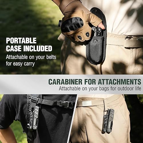 Miniatura 3 de WORKPRO Multitool-11 in 1 Multitool Pliers with Pocket Clip and Sheath-EDC Multi Tool Knives with Safety Lock-Camping Tools Pocket Knife with