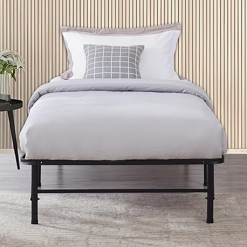Miniatura 17 de Naomi Home Base de cama de metal de 14 pulgadas con plataforma de metal de alta resistencia (no necesita somier), color negro Negro -,Natural,Blanco