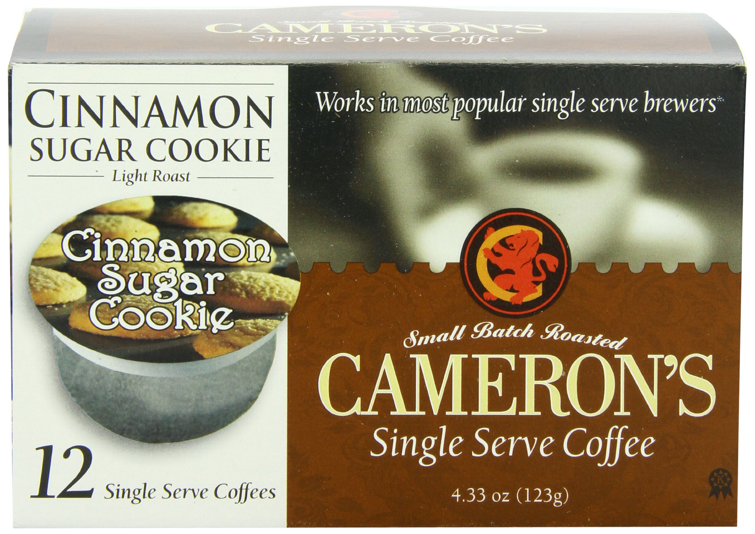 Cameron's CoffeeSingle Serve Pods, Flavored, Cinnamon Sugar Cookie, 12 Count (Pack of 6)