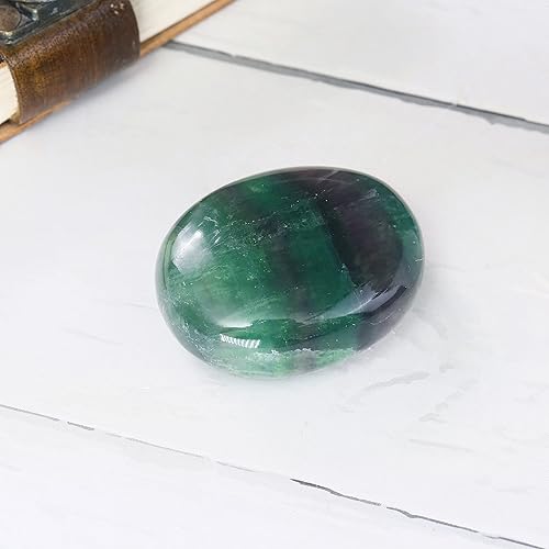 Miniatura 7 de Piedra de palma de fluorita múltiple de 55 a 2.362 in, piedra de preocupación, curación de chakras, reiki, piedra pulida, bolsillo tallado a mano y