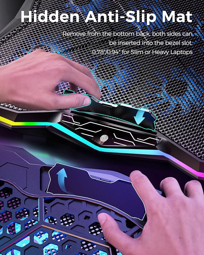 Base para laptop gamer con 8 ventiladores y RGB AA3 miniatura 7