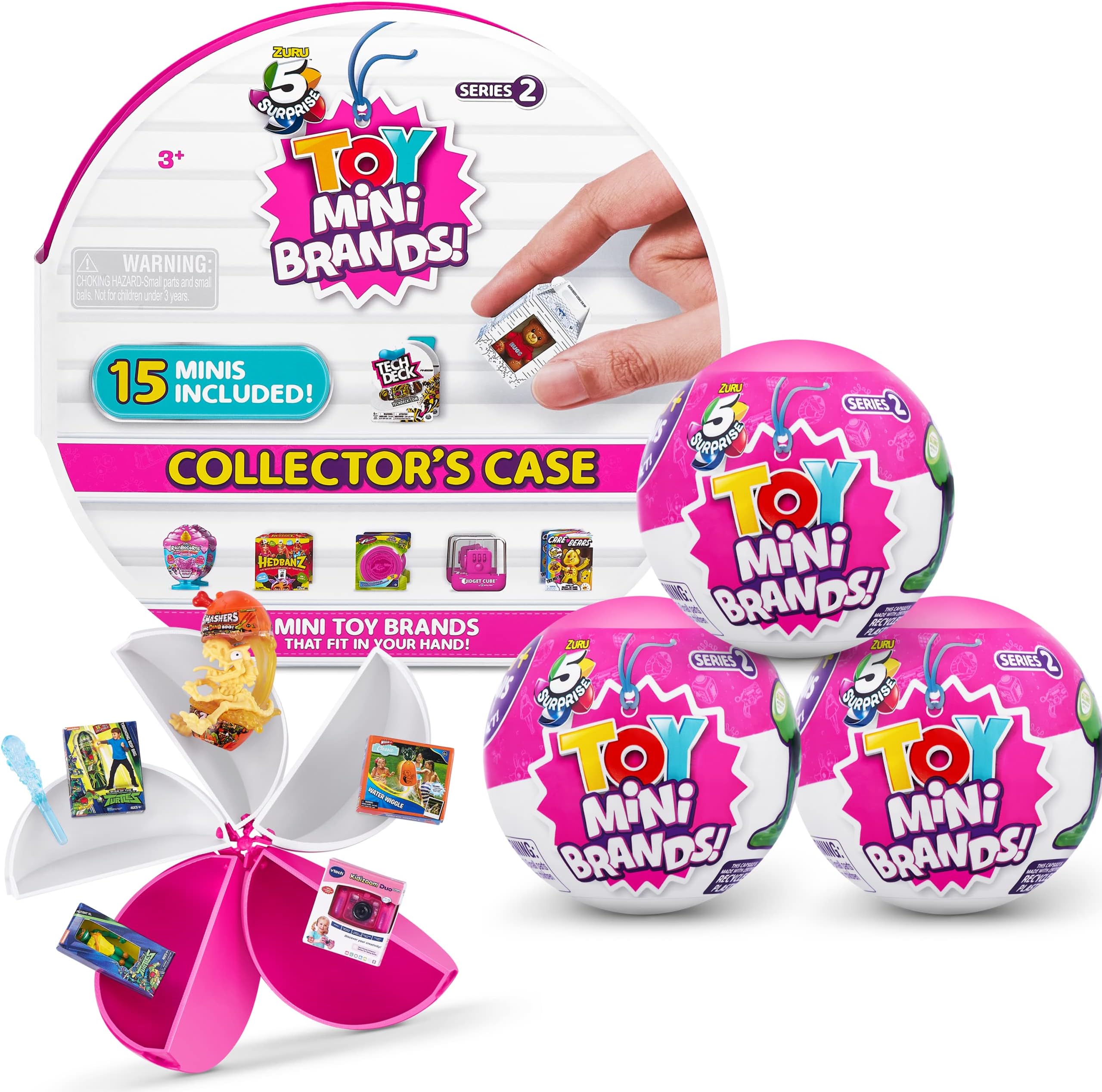 Mini Brands Toy Mini Brands Series 2 Wave 2 Collector's Case and 3 Capsules By Zuru