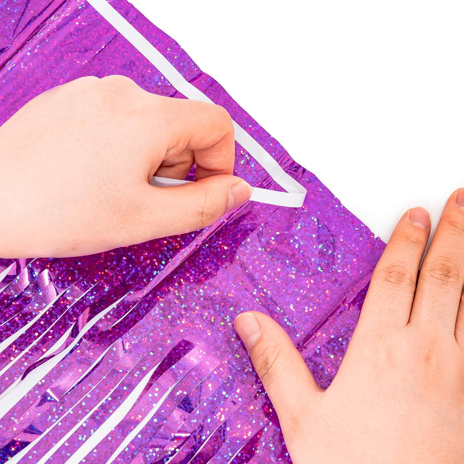 BRAVESHINE Purple Metallic Tinsel Curtains - Image 5