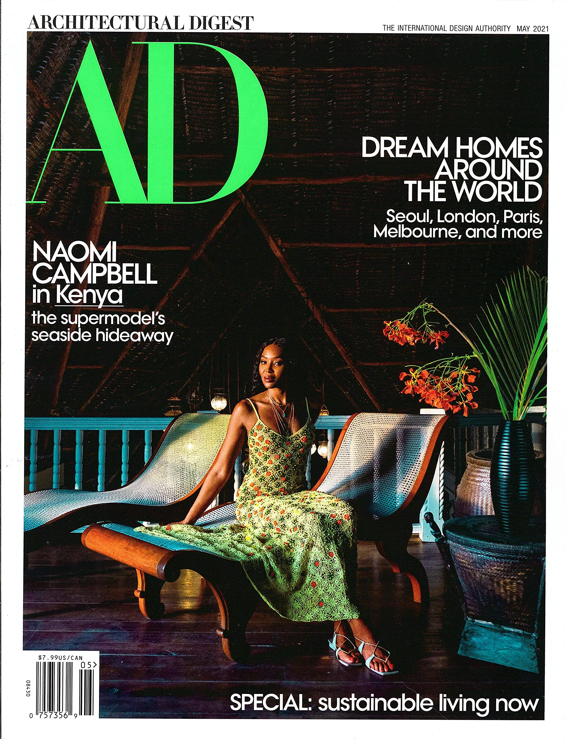 AD (ARCHITECTURAL DIGEST) MAGAZINE - MAY. 2021 - NAOMI CAMBELL IN KENYA Single Issue Magazine