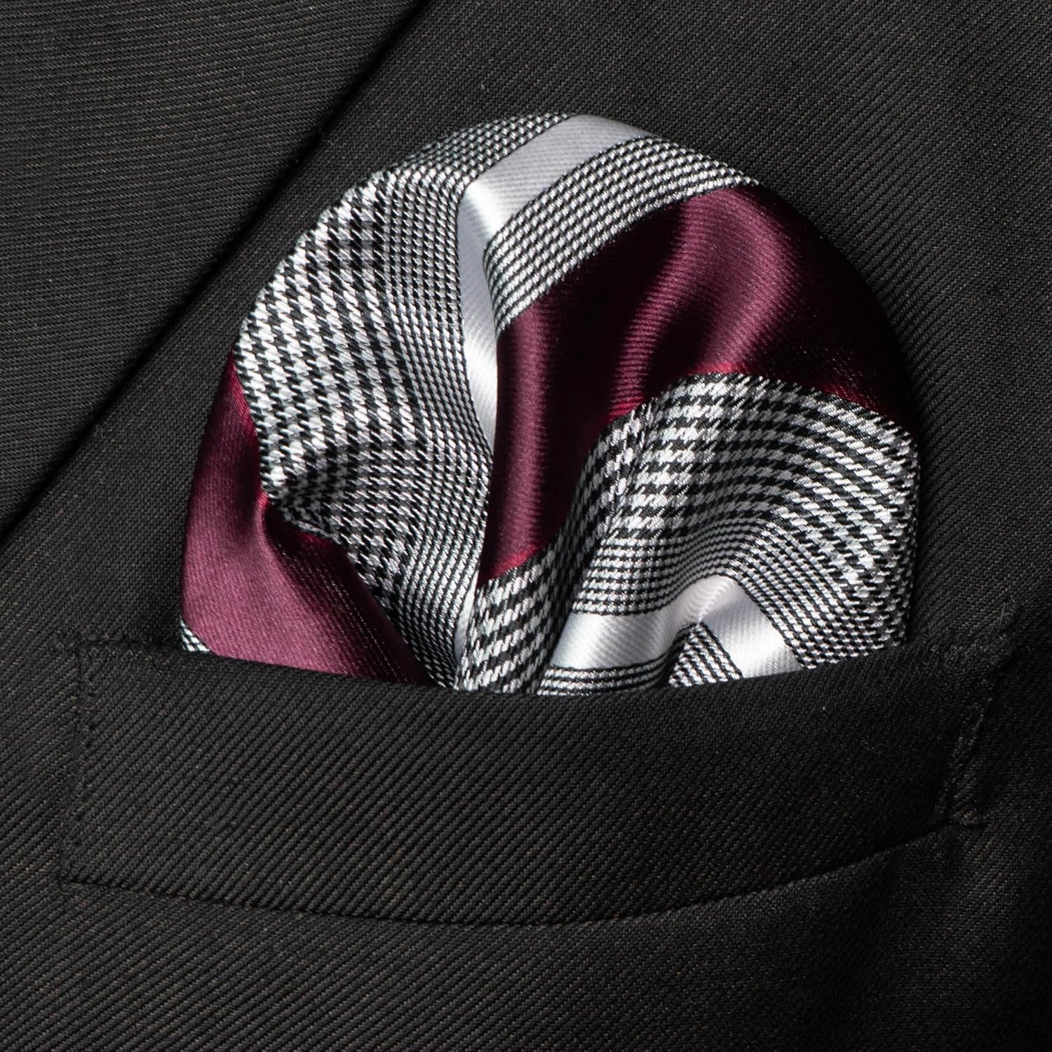 JEMYGINS Mens Striped Tie and Lapel Pin Necktie Pocket Square and Tie Clip Sets for Business Casual 4PCS - Image 3