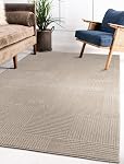 LaDole Rugs 8x10 ft Modern Premium Area Rug | Textured Large Carpet for Bedroom, Living Room, Kitchen, Home Office, Indoor Floor Décor | Beige Cream