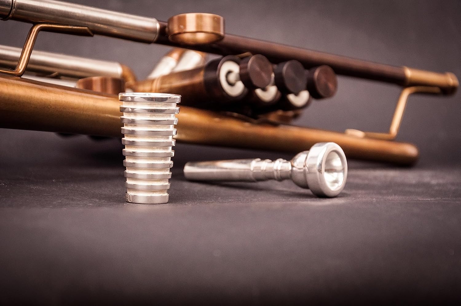 TRUMPET MOUTHPIECE BOOSTER KGUBrass. CUSTOM MADE RADIATOR TRUMPET BOOSTER KGU Silver Plated Color