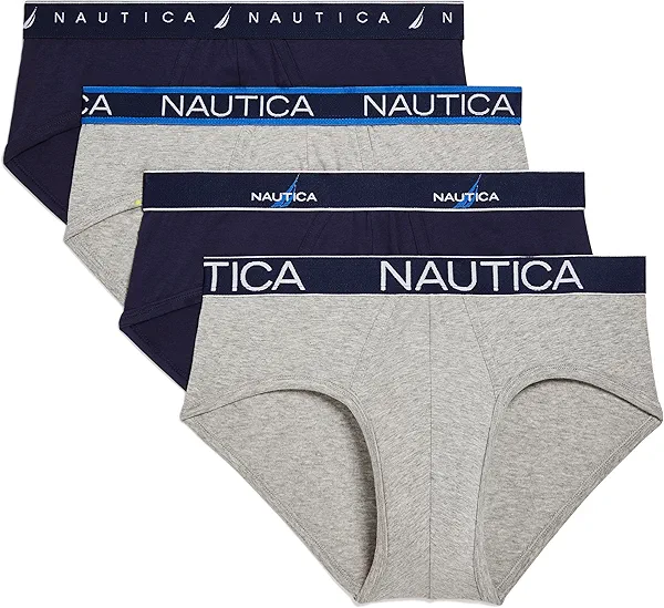 Nautica mens 4 Pack Limited Edition Cotton Stretch Briefs