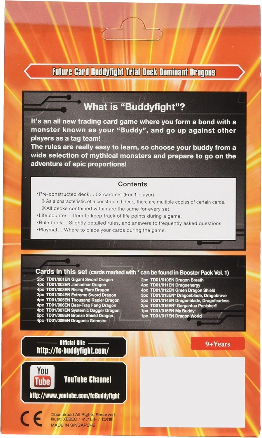 Bushiroad Future Card BuddyFight BFE-TD01 Dominant Dragons Trial Deck