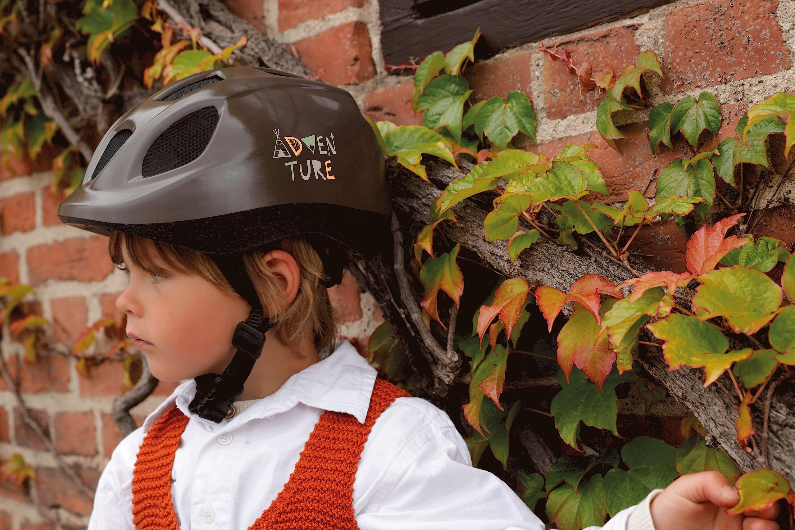 POLISPORT 8740300049 - Kask rowerowy XS Kids Adventure dla dzieci z regulacją (46-53cm) z certyfikatem CE do jazdy na rowerze, deskorolce, w kolorze Brązowym