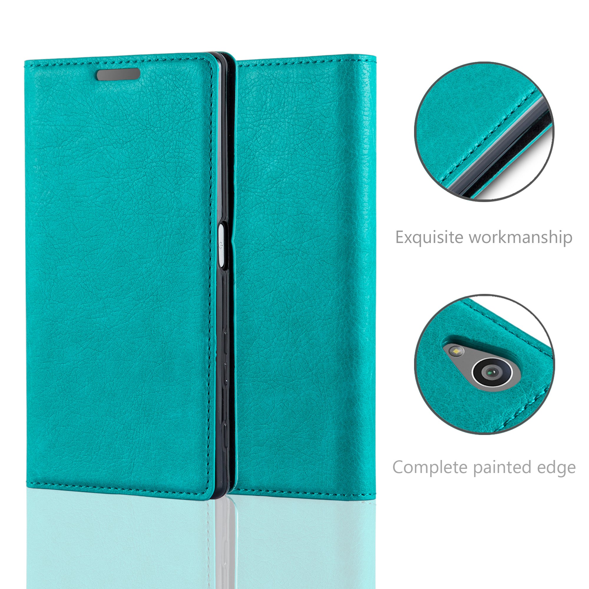 Cadorabo Custodia per Samsung Galaxy S3 MINI in ROSSO MELA - Protezione in Stile Flip con Chiusura Magnetica - Case Cover Wallet Book Etui