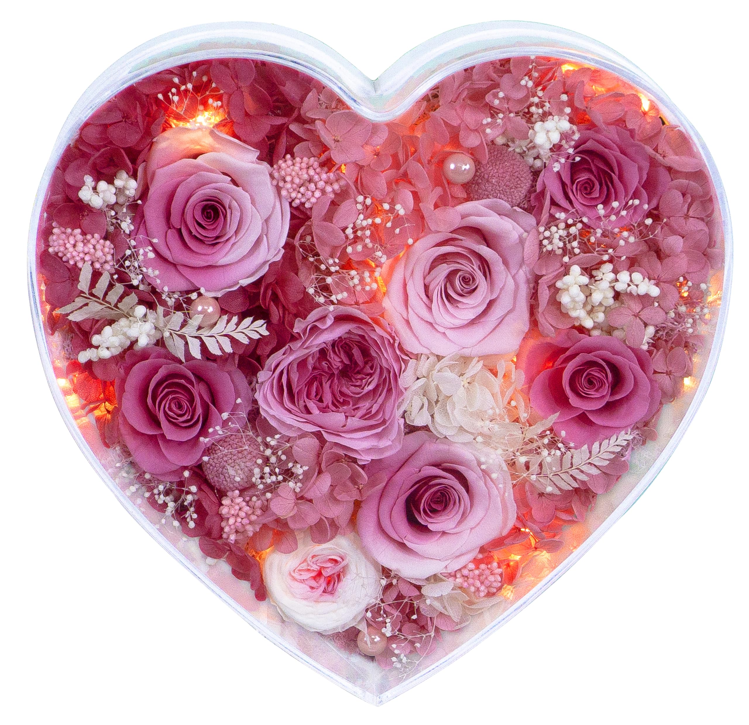 Valley of Rain Forest Long-Lasting Real Flowers Sweet Preserved Floral Gift With Lights For you to send Love