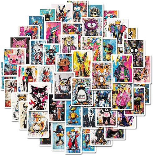 Miniatura 9 de Paquete de 50 calcomanías estéticas para niñas con diseños retro y divertidos Y2K, calcomanías de vinilo impermeables para botellas de agua,