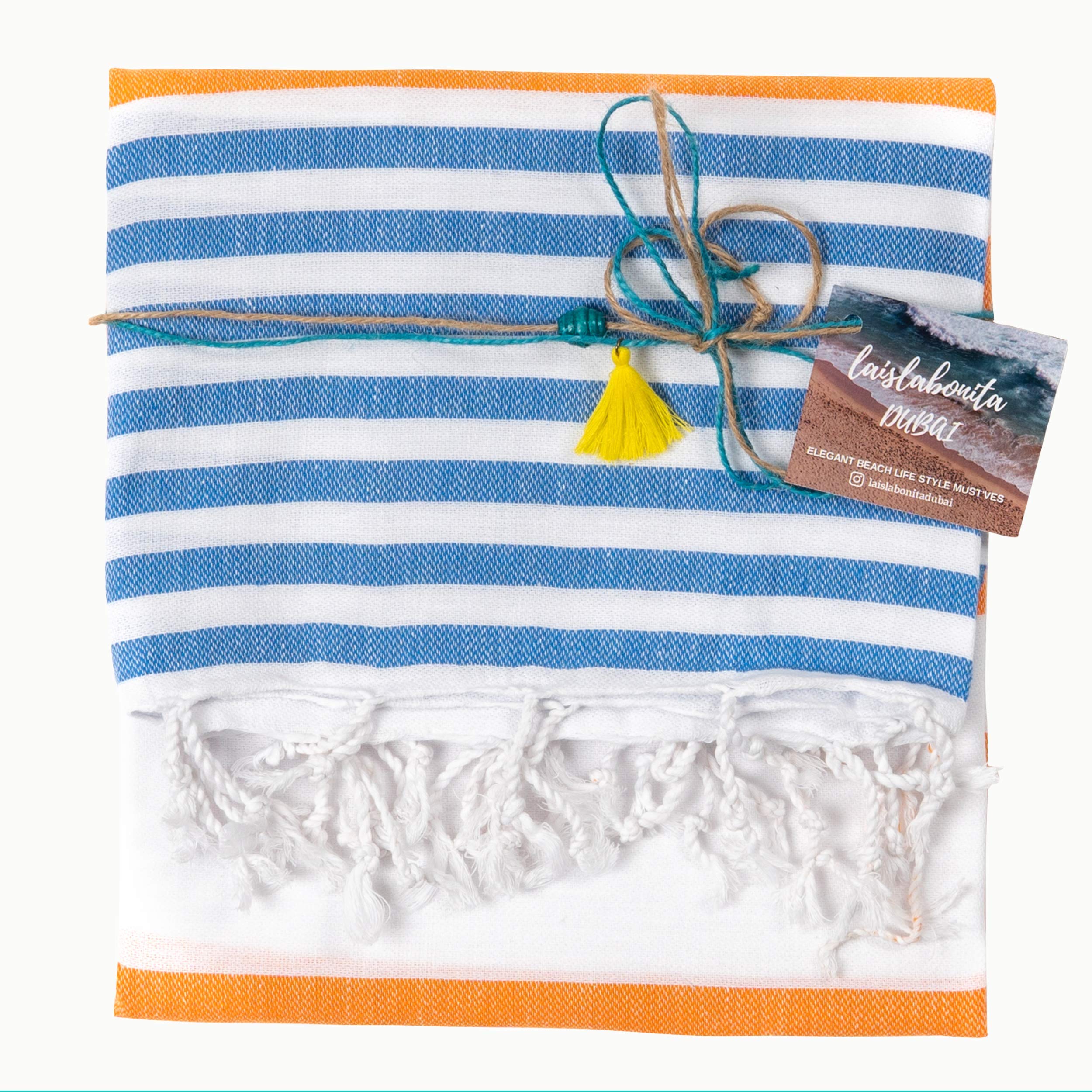LAISLABONITATurkish Peshtemal Bath and Beach Towels,High Absorbency,Dries Fast,Oversized,Fashionable,Thin,Light Weight,Organic,Hammam,Pool,Spa (Sunshine Orange)