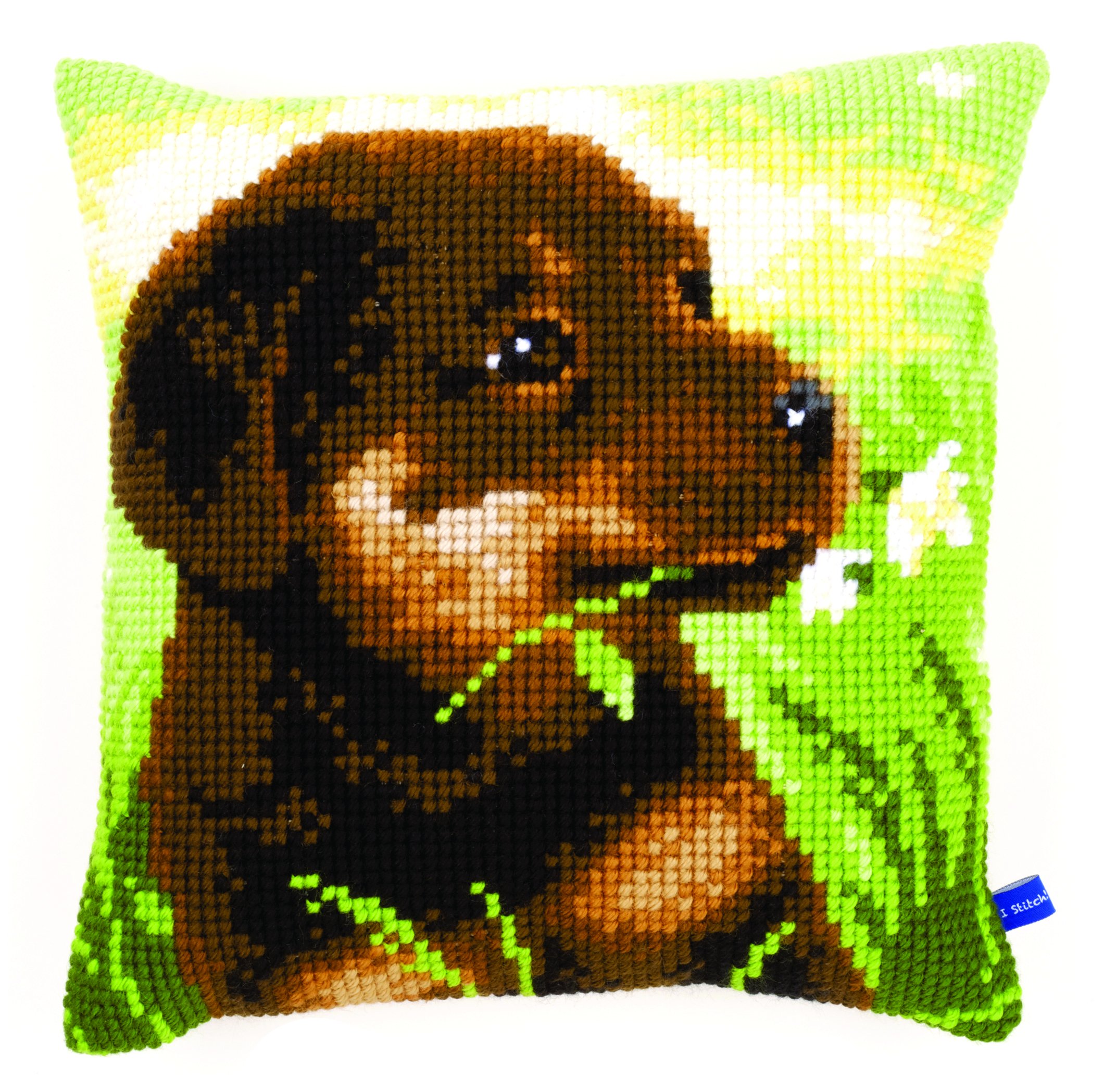 Vervaco Rottweiler Puppy Cross Stitch Cushion, Multi-Colour