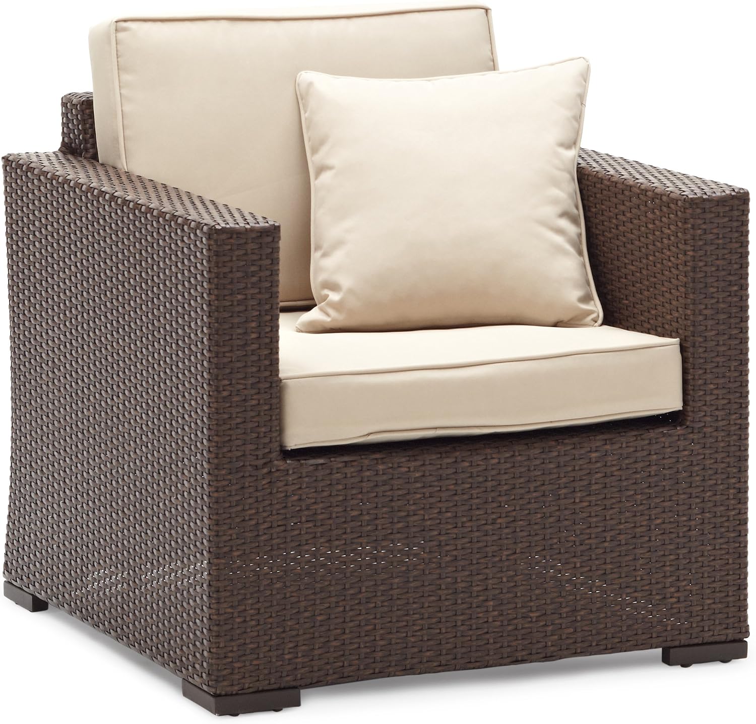 Amazon.com : Strathwood Griffen All-Weather Wicker Chair, Dark Brown ...