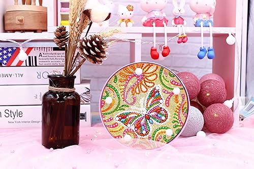 Miniatura 3 de Lámpara de pintura de diamantes DIY con luces LED, kit de dibujo de cristal de taladro completo, luz nocturna de noche, manualidades para decoración