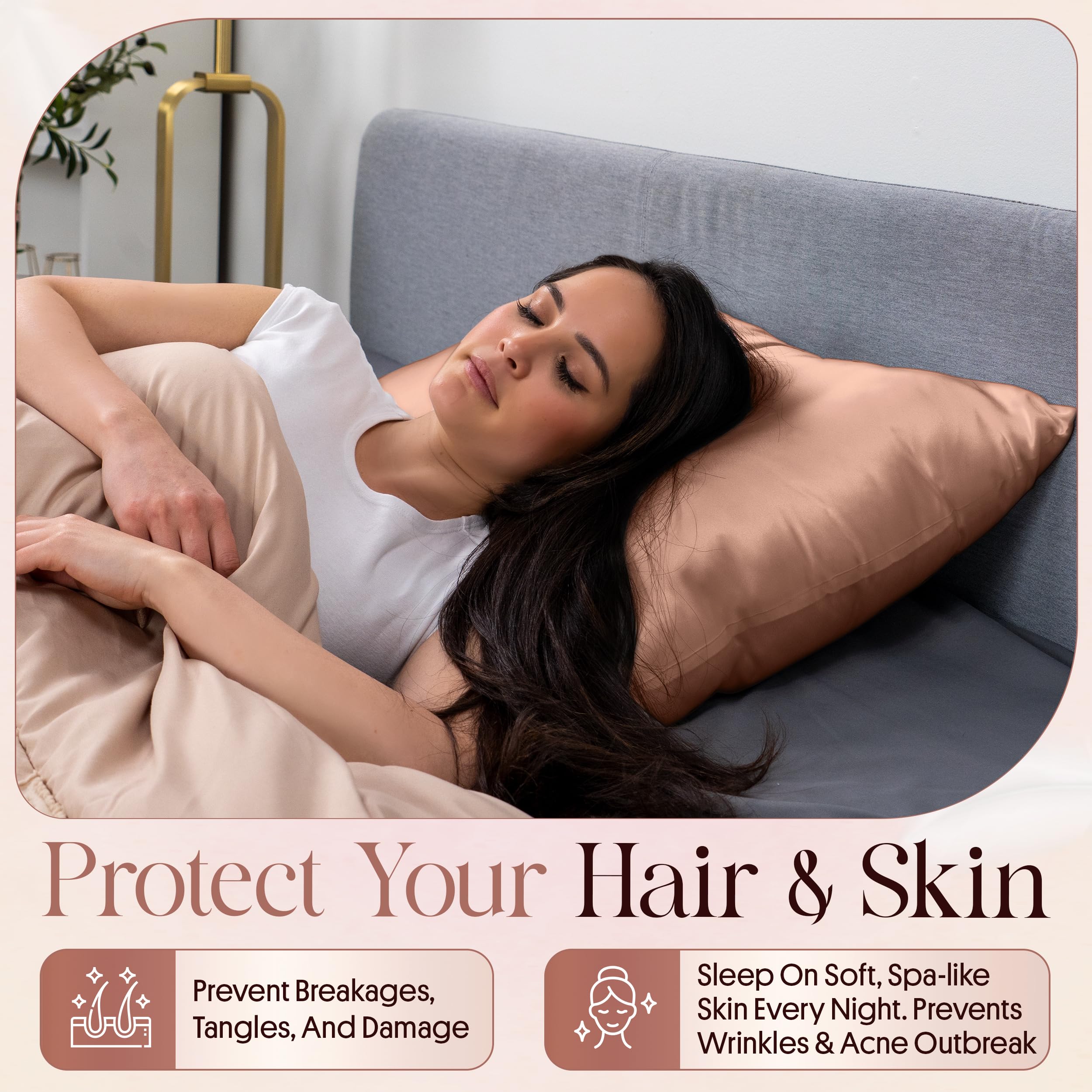 Funda de almohada de seda (rosa)